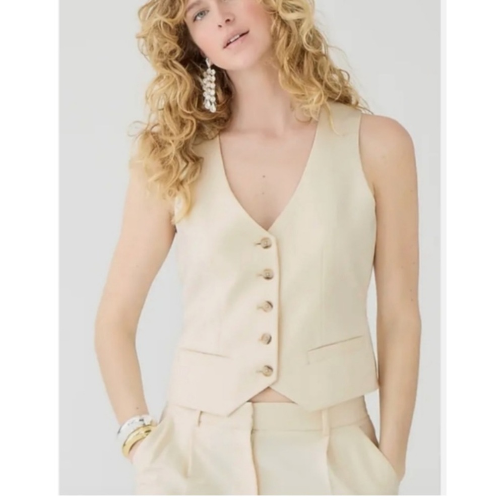 Rachel Zoe Beige Buttoned Vest